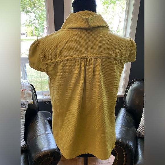 Fossil Double Collar Cap Sleeve Charteuse Jacket L - Picture 4 of 7